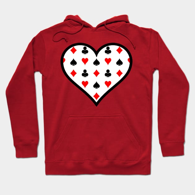 Playing Card Suit Heart Hoodie by bumblefuzzies